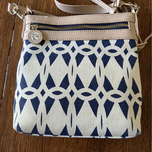 Spartina 449 Blue and Cream Crossbody Bag - Picture 5 of 10